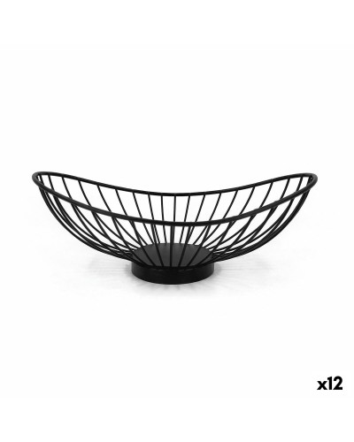 Leipäkori My Bar Gourmet Musta Metalli Ovaali 25 x 13,5 x 9 cm (12 osaa)