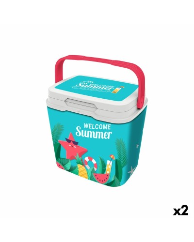 Nevera Portátil Aquapro Welcome Summer Multicolor 25 L 38 x 29 x 39 cm (2 Unidades)
