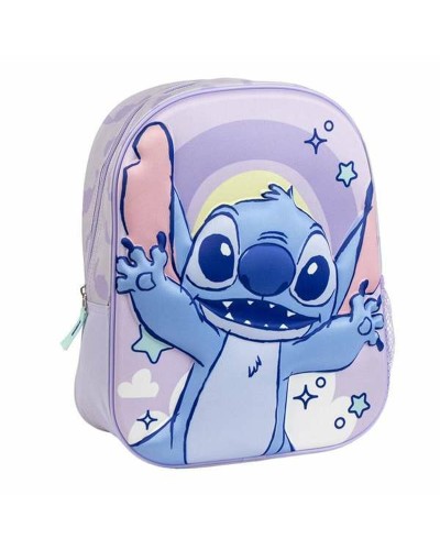 Mochila Escolar 3D Stitch Lila 25,0 x 31,0 x 10,0 cm