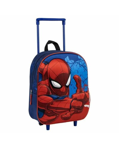 Skolryggsäck 3D med hjul Spider-Man Blå 25,0 x 31,0 x 10,0 cm
