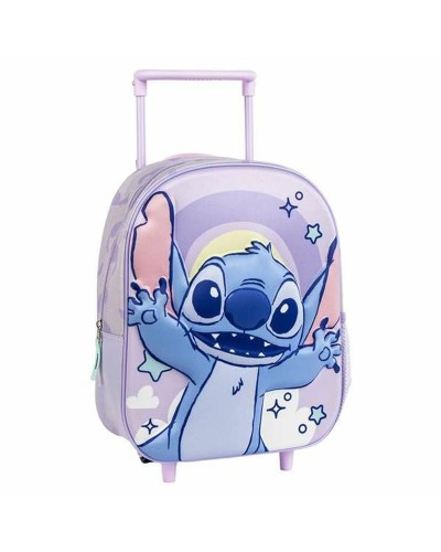 Trolley per la Scuola 3D Stitch Lilla 25,0 x 31,0 x 10,0 cm