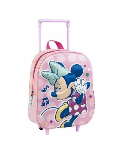 Trolley per la Scuola 3D Minnie Mouse Rosa 25,0 x 31,0 x 10,0 cm