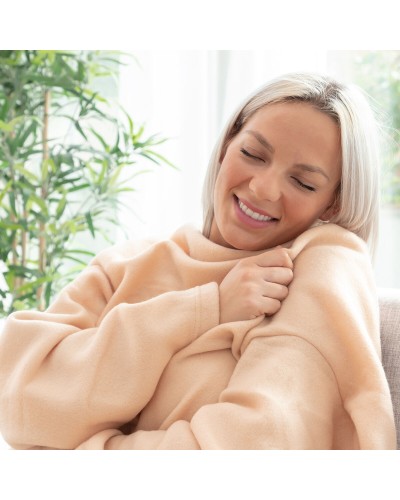 InnovaGoods Coperta con Maniche Faboulazy - Singola, Tasca Centrale, Morbida
