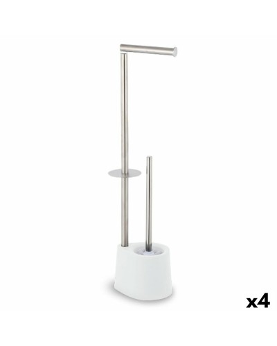 Dérouleur papier toilette avec pot à balai Confortime Acier 66 x 22 cm (4 Unités)