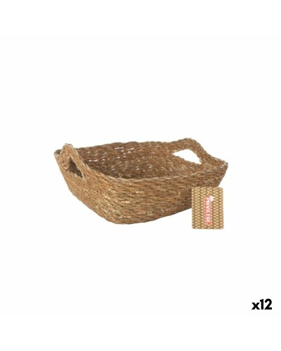 Veelzijdige mand Privilege Bruin vlechtwerk 22 x 22 x 8 cm (12 Stuks)