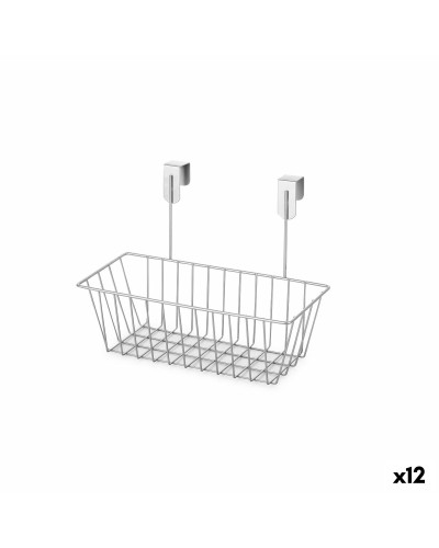 Multi-purpose basket Confortime Grey Metal 28 x 15 x 21 cm (12 Units)