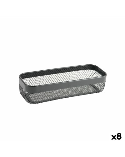 Veelzijdige mand Confortime Zwart Metaal 30,5 x 11,5 x 7 cm (8 Stuks)