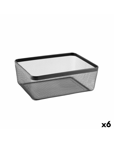 Multi-purpose basket Confortime Black Metal 30,5 x 40,5 x 15,2 cm (6 Units)