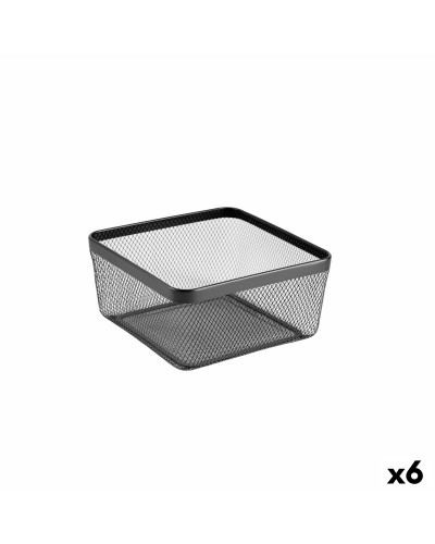 Veelzijdige mand Confortime Zwart Metaal 30,5 x 30,5 x 15,2 cm (6 Stuks)