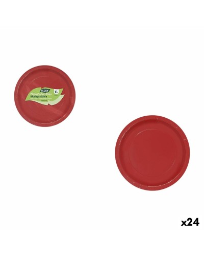 Set di piatti Algon Rosso 20 cm 10 Pezzi (24 Unità)