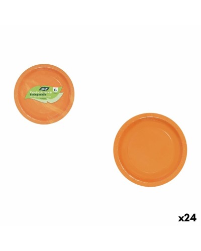 Plate set Algon Orange 20 cm 10 Pieces (24 Units)