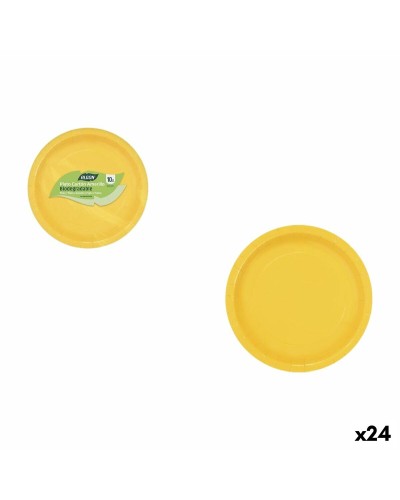 Bordenset Algon Geel 20 cm 10 Onderdelen (24 Stuks)