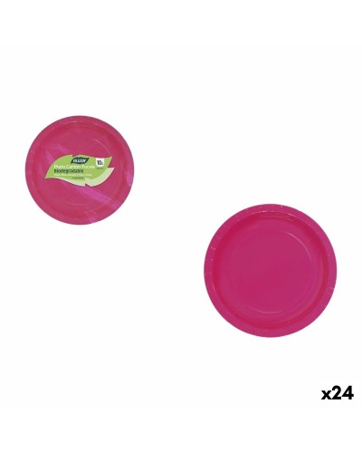 Set di piatti Algon Fucsia 20 cm 10 Pezzi (24 Unità)