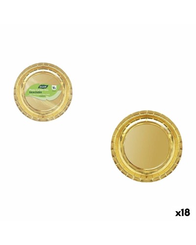 Lautassetti Algon Kullattu 20 cm 10 Kappaletta (18 osaa)