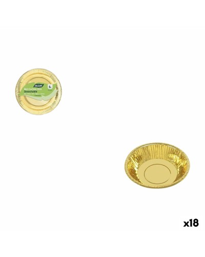 Bordenset Algon Gouden 450 ml 6 Onderdelen (18 Stuks)