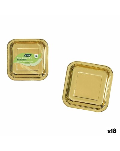 Bordenset Algon Gouden 23 cm 10 Onderdelen (18 Stuks)