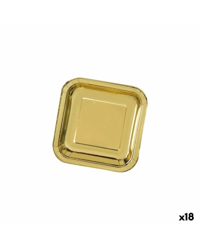 Service de vaisselle Algon Doré 26 cm 3 Pièces (18 Unités)