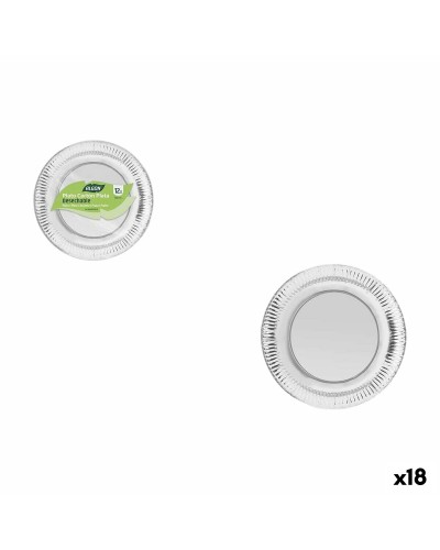 Tallriksset Algon Silvrig 18 cm 12 Delar (18 antal)