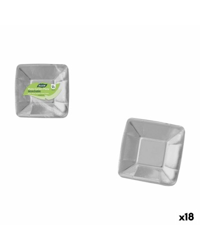 Set de Platos Algon Plateado 18 cm 12 Piezas (18 Unidades)
