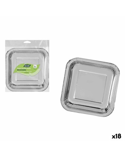 Set de Platos Algon Plateado 26 cm 3 Piezas (18 Unidades)