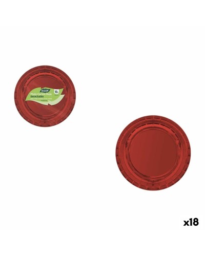 Bordenset Algon Rood 20 cm 10 Onderdelen (18 Stuks)