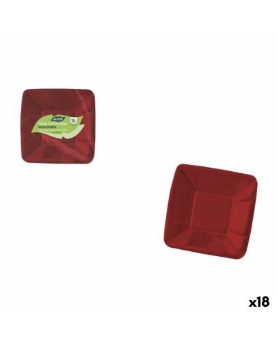 Bordenset Algon Rood 18 cm 12 Onderdelen (18 Stuks)