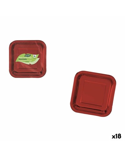 Set di piatti Algon Rosso 20 cm 10 Pezzi (18 Unità)