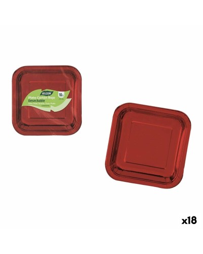 Bordenset Algon Rood 23 cm 10 Onderdelen (18 Stuks)