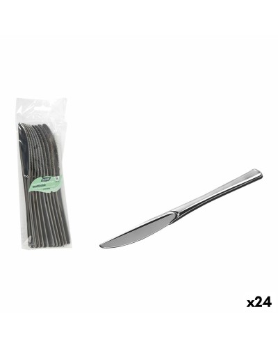 Uppsättning återanvändbara knivar Algon Silvrig Plast 20 cm 10 Delar (24 antal)