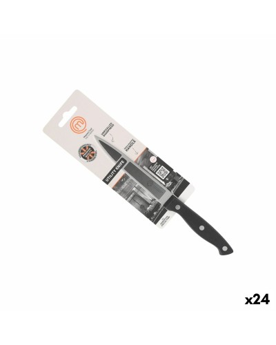 Cuchillo de Cocina MasterChef Negro Plateado 12 cm Multiusos (24 Unidades)