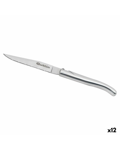 Cuchillo para Carne Quttin Kobe Plateado 10,5 cm (12 Unidades)