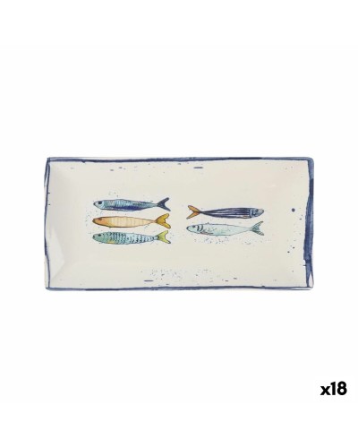 Teglia da Cucina La Mediterránea Peixe Rettangolare Pesci 30 x 15 x 2 cm (18 Unità)