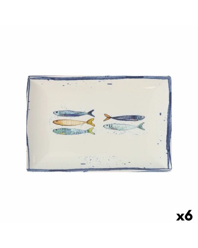 Kochschüssel La Mediterránea Peixe rechteckig Fische 30 x 20 x 2,5 cm (6 Stück)