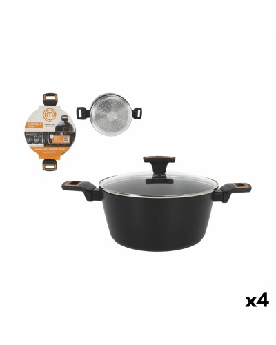 Casserole with lid MasterChef 24 cm 2,5 mm (4 Units)