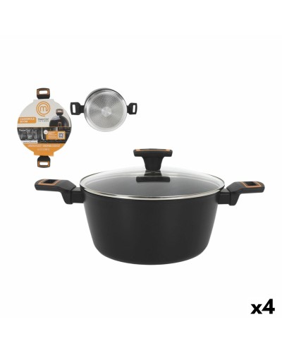 Casserole avec Couvercle MasterChef 28 cm 2,5 mm (4 Unités)