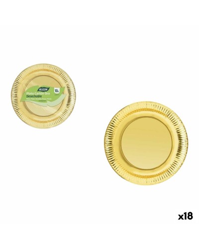 Set de Platos Algon Dorado 23 cm 10 Piezas (18 Unidades)