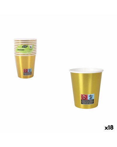 Set de Verres Algon Doré 200 ml 10 Pièces (18 Unités)
