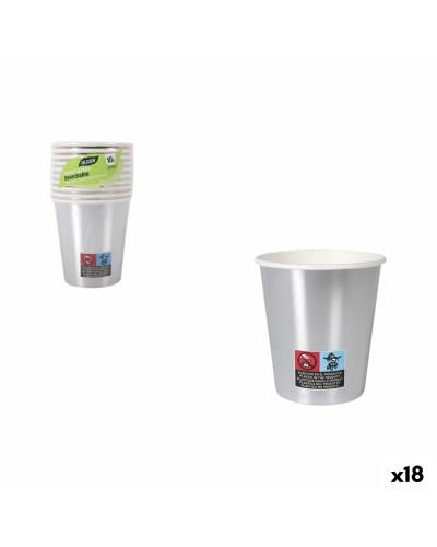 Set de Vasos Algon Plateado 200 ml 10 Piezas (18 Unidades)