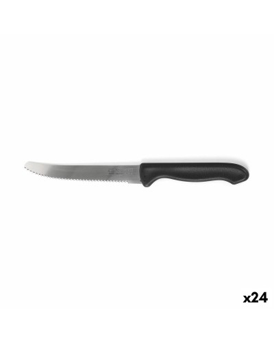 Ensemble de couteaux à viande Cuyfor Noir Argenté 12 cm 6 Pièces (24 Unités)