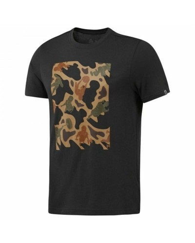 Heren-T-Shirt met Korte Mouwen Reebok Sportswear Training Camouflage Zwart