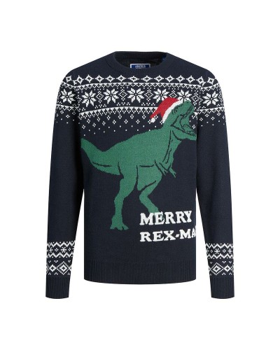 Uniseks Trui Jack & Jones T REX Marineblauw
