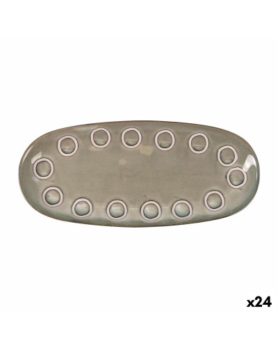 Serveerschaal La Mediterránea Almudena Grijs Ovalen 29 x 13,5 x 2,4 cm (24 Stuks)