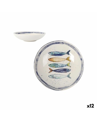 Plato Hondo La Mediterránea Peixe Ø 21 cm (12 Unidades)