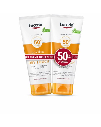 Gel Protecteur Solaire Eucerin Sensitive Protect 50 ml x 2 Crème Sec Spf 50