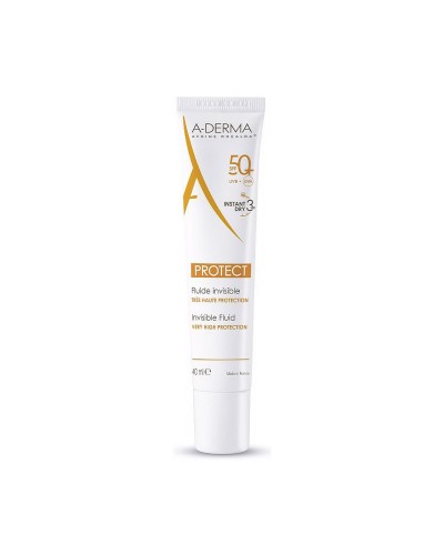 Protezione Solare Viso A-Derma Protect Fluide Invisible SPF 50+ (40 ml)