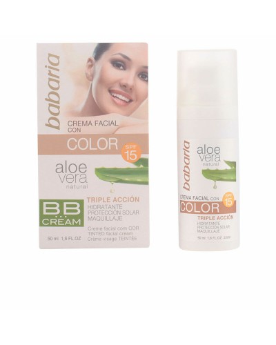 Crema Idratante con Colore Babaria 1004-26123 Aloe Vera Spf 15 (50 ml)