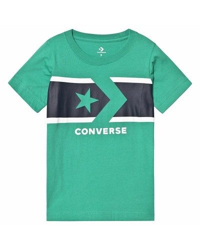 T-Shirt met Korte Mouwen voor kinderen Converse Stripe Star Chevron  Groen