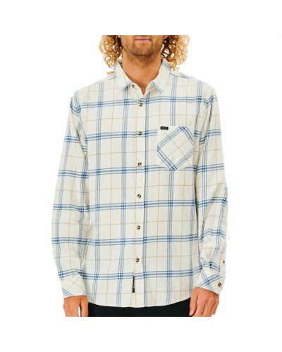 Skjorta med lång ärm Herr Rip Curl Checked in Flannel Franela Vit