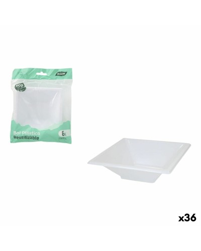 Satz für Appetithäppchen Algon Kunststoff 250 ml 12 x 12 x 2 cm 6 Stücke (36 Stück)