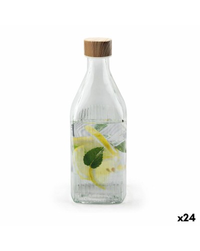 Glass Bottle La Mediterránea Metal Glass 1 L (24 Units)
